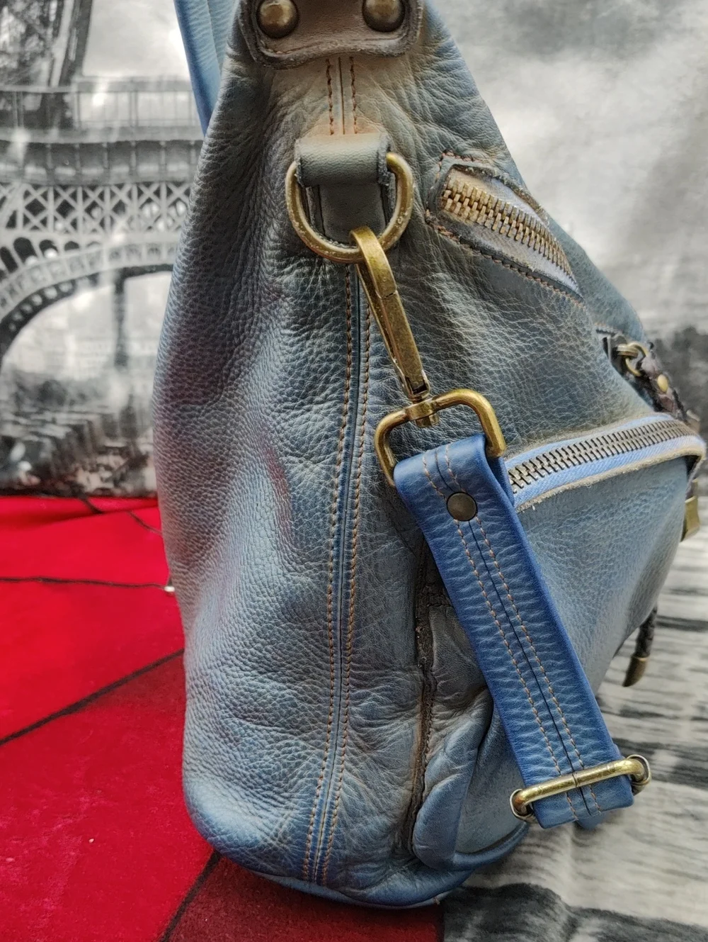 Lusher Ginevra Bayside 84 Distressed Leather Hobo